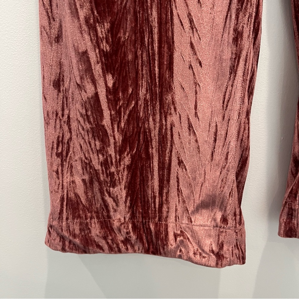 FREE PEOPLE Velvet Wide-Leg Bohemian Pants in Mauve | Women’s 6 - Picture 6 of 13
